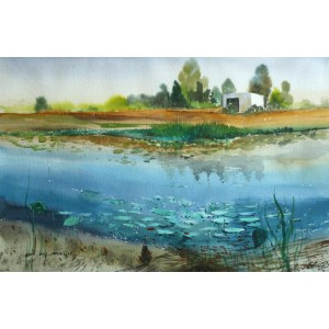 Arif Ansari, 14 x 21 Inch, Water Color on Paper,  Landscape Painting, AC-AAR-044